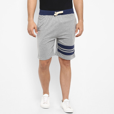 JOVEN Solid Men Grey Sports Shorts