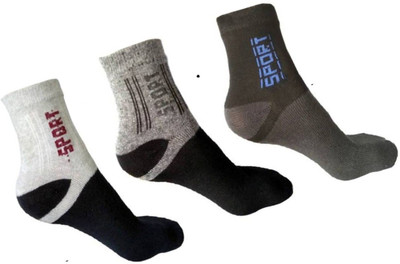 RAJAVI Men Color Block Ankle Length(Pack of 3)