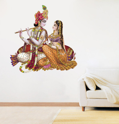STICKER STUDIO 48 cm LORD RADHA KRISHNA Reusable Sticker(Pack of 1)