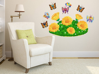 Wallzone 80 cm Butterfly Removable Sticker(Pack of 1)