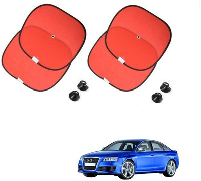 AuTO ADDiCT Side Window Sun Shade For Audi Universal For Car(Red)