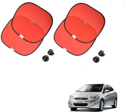 AuTO ADDiCT Side Window Sun Shade For Hyundai Accent(Red)