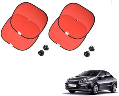 AuTO ADDiCT Side Window Sun Shade For Fiat Linea(Red)