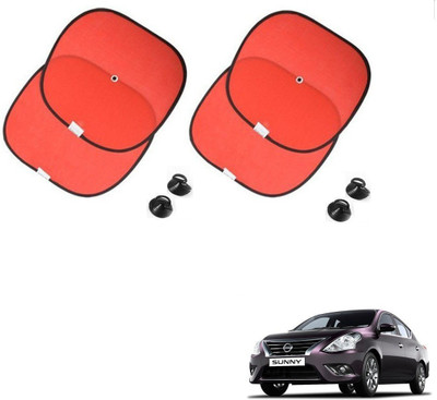 AuTO ADDiCT Side Window Sun Shade For Nissan Sunny(Red)