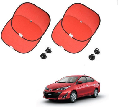 AuTO ADDiCT Side Window Sun Shade For Toyota Yaris(Red)