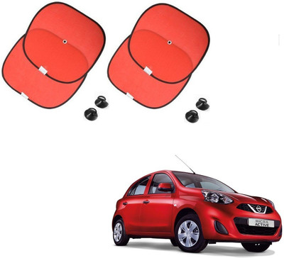 AuTO ADDiCT Side Window Sun Shade For Nissan Micra Active(Red)