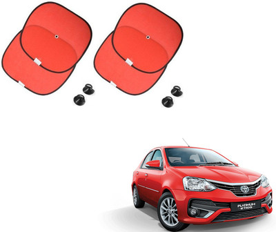 AuTO ADDiCT Side Window Sun Shade For Toyota Etios(Red)