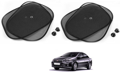 AuTO ADDiCT Side Window Sun Shade For Fiat Linea(Black)