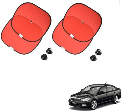 AuTO ADDiCT Side Window Sun Shade For Skoda Laura(Red)