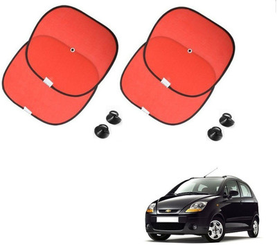 AuTO ADDiCT Side Window Sun Shade For Chevrolet Spark(Red)
