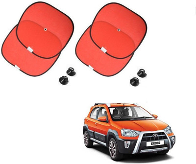 AuTO ADDiCT Side Window Sun Shade For Toyota Etios Cross(Red)