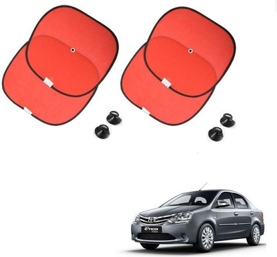 AuTO ADDiCT Side Window Sun Shade For Toyota Etios(Red)