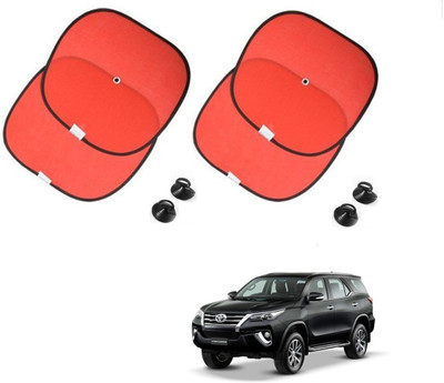 AuTO ADDiCT Side Window Sun Shade For Toyota New Fortuner(Red)