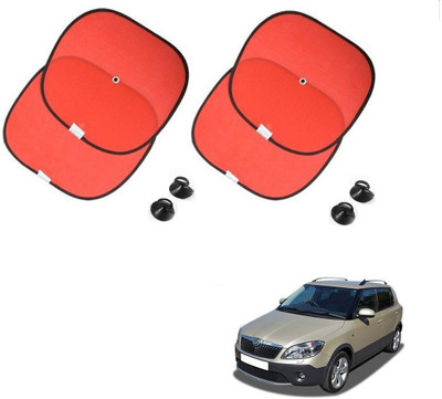 AuTO ADDiCT Side Window Sun Shade For Skoda Fabia(Red)