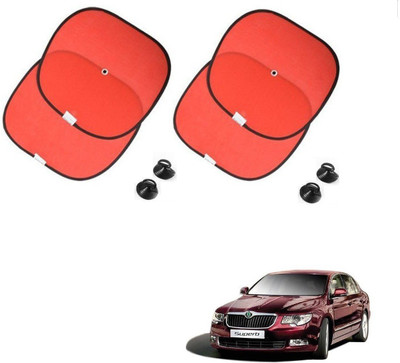 AuTO ADDiCT Side Window Sun Shade For Skoda Superb(Red)