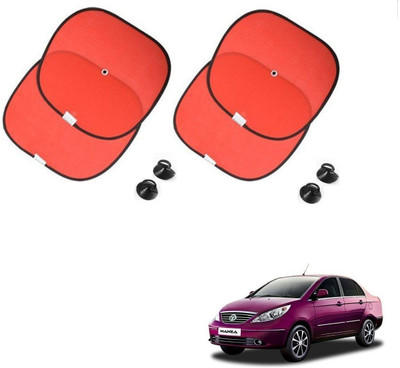 AuTO ADDiCT Side Window Sun Shade For Tata Manza(Red)