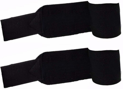 GymWar WRIST SUPPORT Weight Lifting Wrist Strap ( Pair) Free Size Wrist Support(Black)