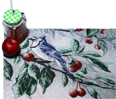 PRAKARTIK Rectangular Pack of 6 Table Placemat(White, Red, Green, Cotton)