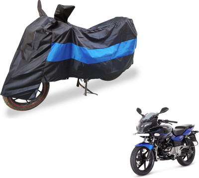 Auto Hub Two Wheeler Cover for Bajaj(Pulsar, Black, Blue)