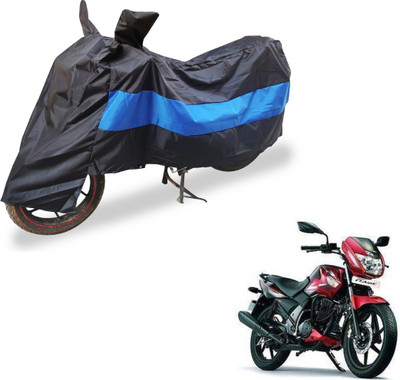 Auto Hub Two Wheeler Cover for TVS(Flame SR125, Black, Blue)