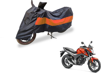 Auto Hub Two Wheeler Cover for Honda(CB Hornet 160, Black, Orange)