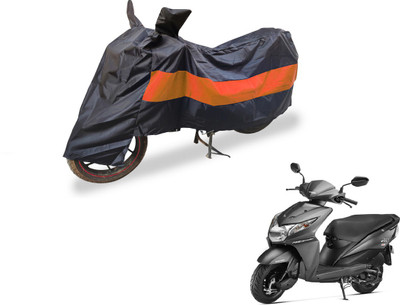 Auto Hub Two Wheeler Cover for Honda(Dio, Black, Orange)