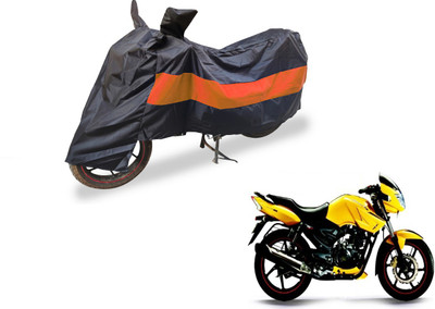 Auto Hub Two Wheeler Cover for TVS(Apache, Black, Orange)