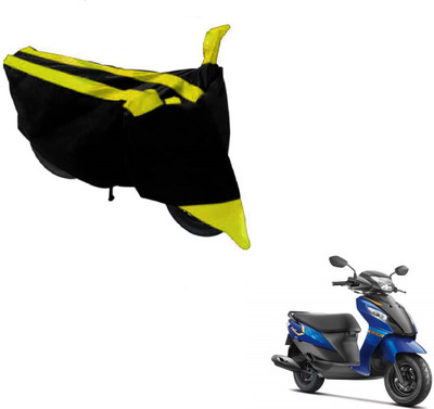 Amanzo Two Wheeler Cover for Suzuki(Let's, Black, Yellow)
