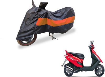 Auto Hub Two Wheeler Cover for Bajaj(Black, Orange)