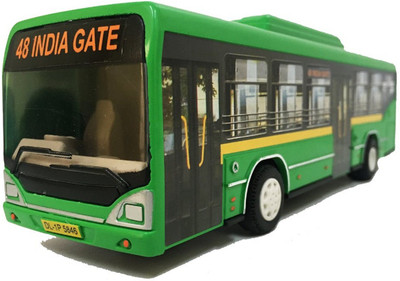 amisha gift gallery Low Floor Bus Pull Back Miniature Toy - Green(Green)