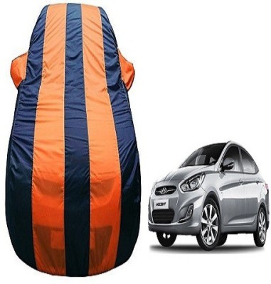 Frap Car Cover For Hyundai Accent (With Mirror Pockets)(Orange, Blue)