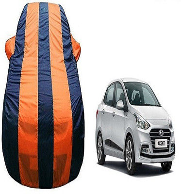 Frap Car Cover For Hyundai Xcent (With Mirror Pockets)(Orange, Blue)