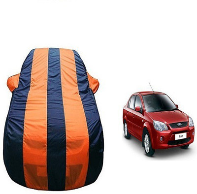 Frap Car Cover For Ford Ikon (With Mirror Pockets)(Orange, Blue)