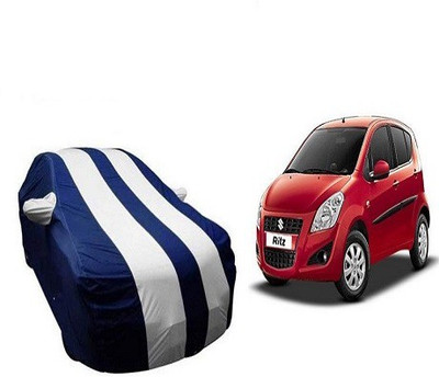 Frap Car Cover For Maruti Suzuki Ritz (With Mirror Pockets)(White, Blue)