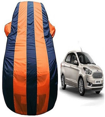 Frap Car Cover For Ford Aspire (With Mirror Pockets)(Orange, Blue)