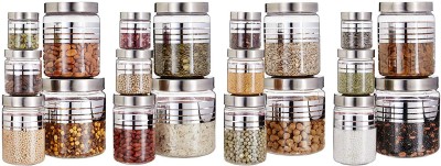 GPET Plastic Grocery Container  - 1500 ml, 1000 ml, 450 ml, 200 ml, 100 ml(Pack of 20, Silver)