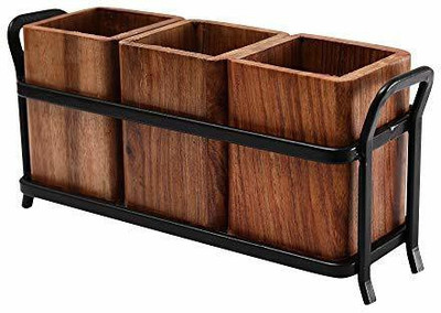 S.I Creation Empty Cutlery Holder Case(Black  Holds 20 Pieces)