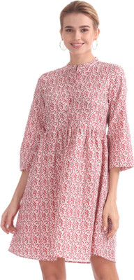 U.S. POLO ASSN. Women Fit and Flare Red Mini/Short Dress