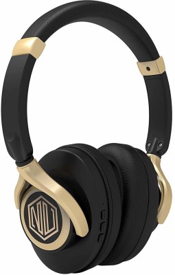 Nu Republic Starboy 2 Over-Ear Ultra Bass-Wireless Headphones-Black & Gold Bluetooth Headset(Gold, Black, On the Ear)