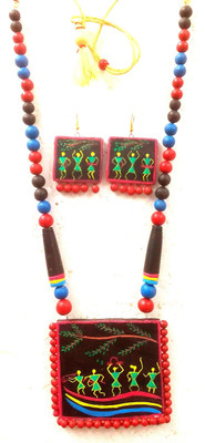 SUBHRA TEXTILE Terracotta Multicolor Jewellery Set(Pack of 1)