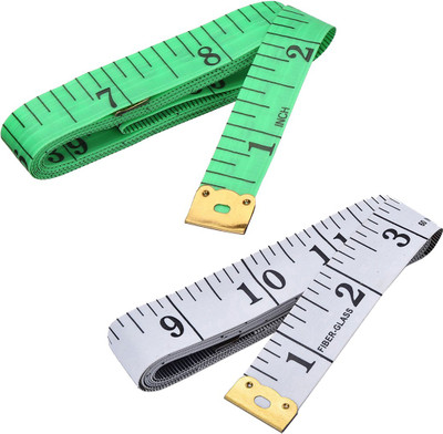 StealODeal Green-White Top Quality 150cm |Combo of 2| Body Measuring Tailor Measurement Tape(1.5 Metric)