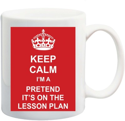 Bigmegamart Funny Coffee Tea Cup Creative Ceramic Keep Calm I,m Pretend Ceramic Coffee Mug(350 ml)