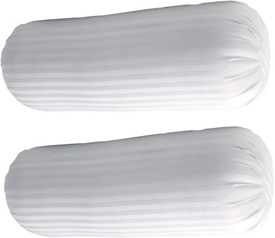 Flipkart SmartBuy Microfibre Stripes Bolster Pack of 2(White)