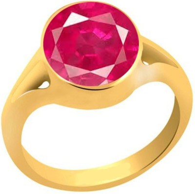 CLEAN GEMS Natural Ruby Gemstone 4.25 Ratti or 3.9 Carat Alloy Ring