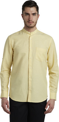 COLORPLUS Men Solid Casual Yellow Shirt