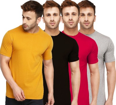 New Trends Collection Self Design, Solid Men Round Neck Multicolor T-Shirt