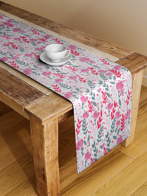 Alina decor Pink 137 cm Table Runner(Polyester)