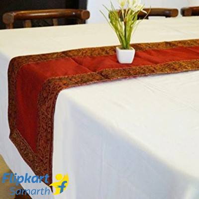 40% OFF on Indha Craft Maroon 182.9 cm Table Runner(Polyester)