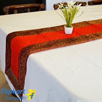 Indha Craft Red 182.9 cm Table Runner(Polyester)