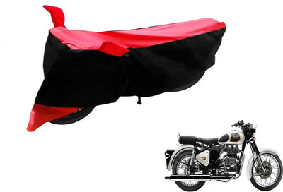 Flipkart SmartBuy Two Wheeler Cover for Royal Enfield(Classic 350, Black, Red)